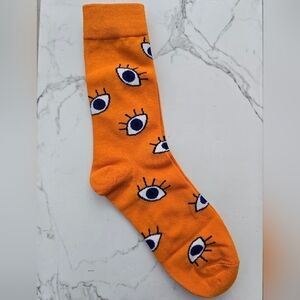 Bohemian | Evil Eve pop-art yellow blue maximalist print Gorpcore tube socks